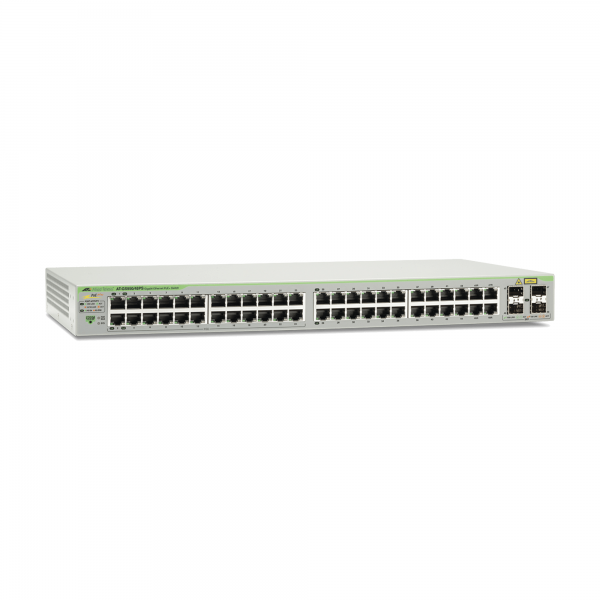 Switch PoE+ Gigabit WebSmart de 48 puertos 10/100/1000 Mbps (24 Puertos PoE) + 4 puertos gigabit SFP (Combo)