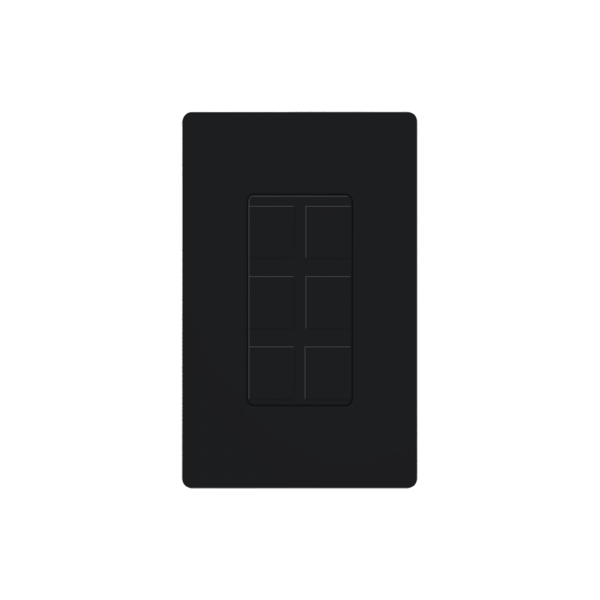 Placa de 6 puertos color negro - LUTRON ELECTRONICS CA-6PF-BL. Automatización  e Intrusión LUTRON ELECTRONICS CA-6PF-BL
