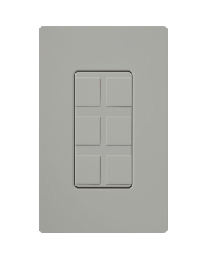 Placa de 6 puertos color gris - LUTRON ELECTRONICS CA6PFGR. Automatización  e Intrusión LUTRON ELECTRONICS CA6PFGR