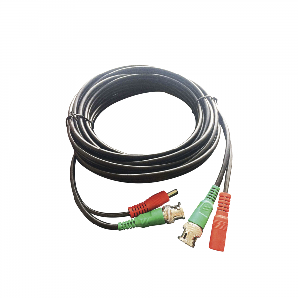 Cable Coaxial armado con conector BNC y Alimentación