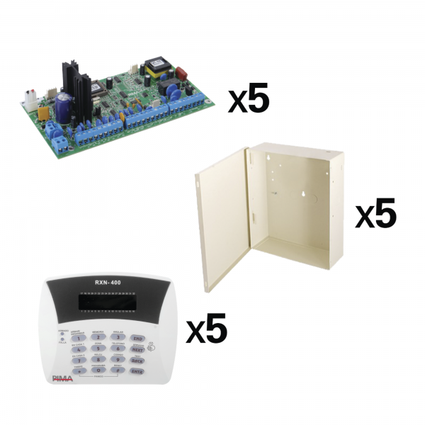 Kit de 5 paneles de alarma HUNTER8 + 5 teclados RXN400 - PIMA H8-RXN400-KIT5. Automatización  e Intrusión PIMA H8-RXN400-KIT5