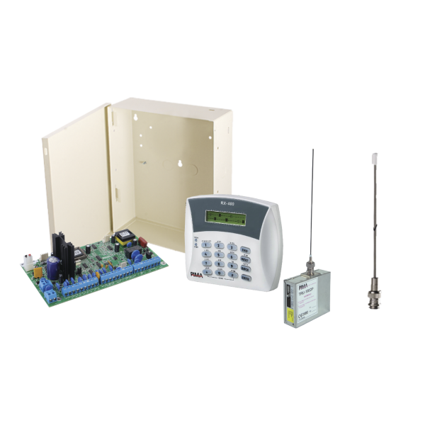 .Panel de alarma Hibrido de 8 a 16 zonas soporta receptor inalámbrico y cuádruple comunicador ala central línea telefónica
