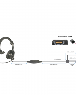 Diadema  ligera de 1 auricular acolchonado para radios móviles Kenwood con cancelación de ruido - PRYME HLPSALM01J. Radiocomunicación PRYME HLPSALM01J