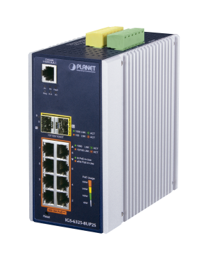 Switch Industrial Administrable L3 de 8 puertos Gigabit PoE 802.3bt + 2 puertos SFP (360W) - PLANET IGS-6325-8UP2S. Videovigilancia PLANET IGS-6325-8UP2S