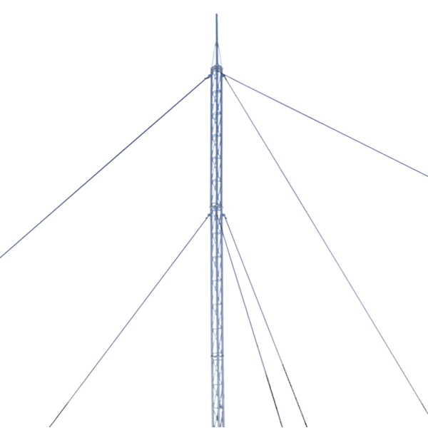 Kit de Torre Arriostrada de Techo de 12 m con Tramo STZ30 Galvanizado Electrolítico (No incluye retenida). - SYSCOM TOWERS KTZ-30E-012P. Radiocomunicación SYSCOM TOWERS KTZ-30E-012P