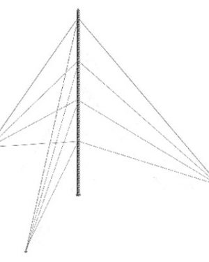 Kit de torre arriostrada de piso de 21 m altura con tramo STZ30 galvanizado electrolítico (No incluye retenida). - SYSCOM TOWERS KTZ-30E-021. Radiocomunicación SYSCOM TOWERS KTZ-30E-021