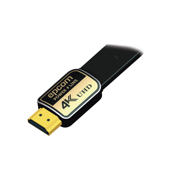 Cable HDMI versión 2.0 Plano de 1.8M (5.90 ft) optimizado para resolución 4K ULTRA HD - EPCOM POWERLINE PHDMI1.8M. Videovigilancia EPCOM POWERLINE PHDMI1.8M