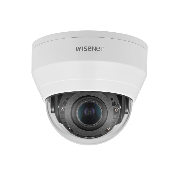 Cámara IP Tipo Domo Interior 5 Megapíxel / Lente motorizado 3.2 - 10mm / IR 20M / WDR 120db /  H.265 & WiseStream - Hanwha Techwin Wisenet QND-8080R. Videovigilancia Hanwha Techwin Wisenet QND-8080R