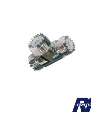 Adaptador de conector UHF Hembra (SO-239) a doble conector UHF Hembra. - RF INDUSTRIES