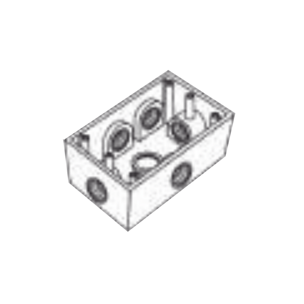 Caja Condulet FS de 1/2" ( 12.7 mm) con seis bocas a prueba de intemperie. - RAWELT RR-0289. Videovigilancia RAWELT RR-0289