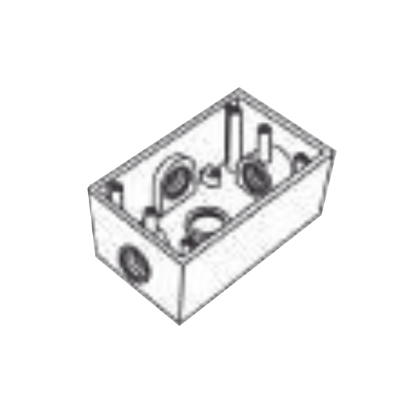 Caja Condulet FS de 1/2" ( 12.7 mm ) con cuatro bocas a prueba de intemperie. - RAWELT RR-0454. Videovigilancia RAWELT RR-0454