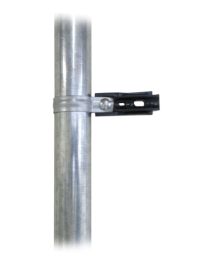Aislador de paso o esquina con abrazadera incluida de 33-38mm para uso en tubería de malla ciclónica. - SFIRE SFABRAZADERA. Automatización  e Intrusión SFIRE SFABRAZADERA