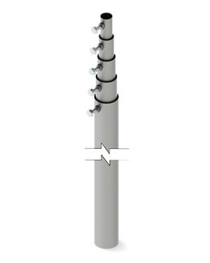 Mástil telescópico de 15 m (49.2 ft) Compuesto por 5 Secciones Concéntricas (requiere accesorios de instalación) - SYSCOM TOWERS SLM-15. Radiocomunicación SYSCOM TOWERS SLM-15