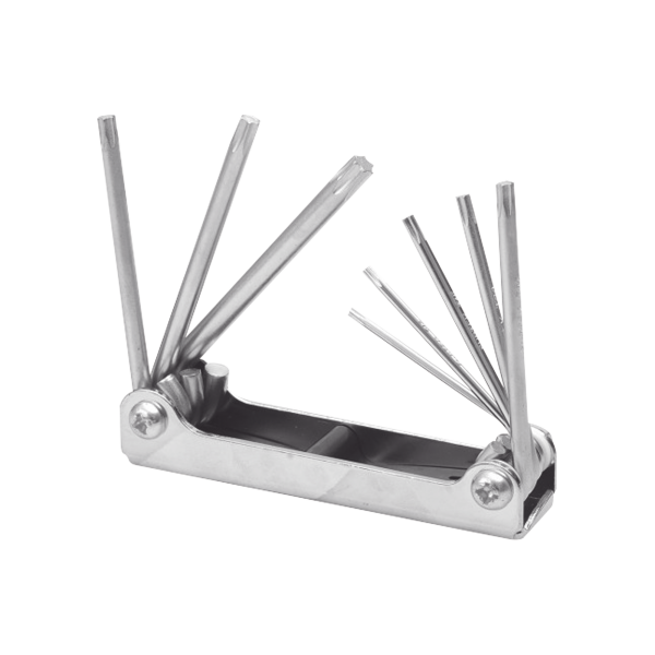 Juego de 8 llaves hexagonales Torx® tipo navaja